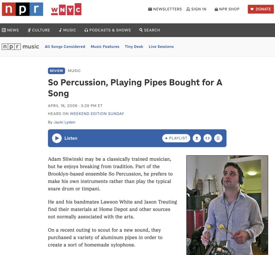 NPR Feature – Playing Pipes Bought For a Song